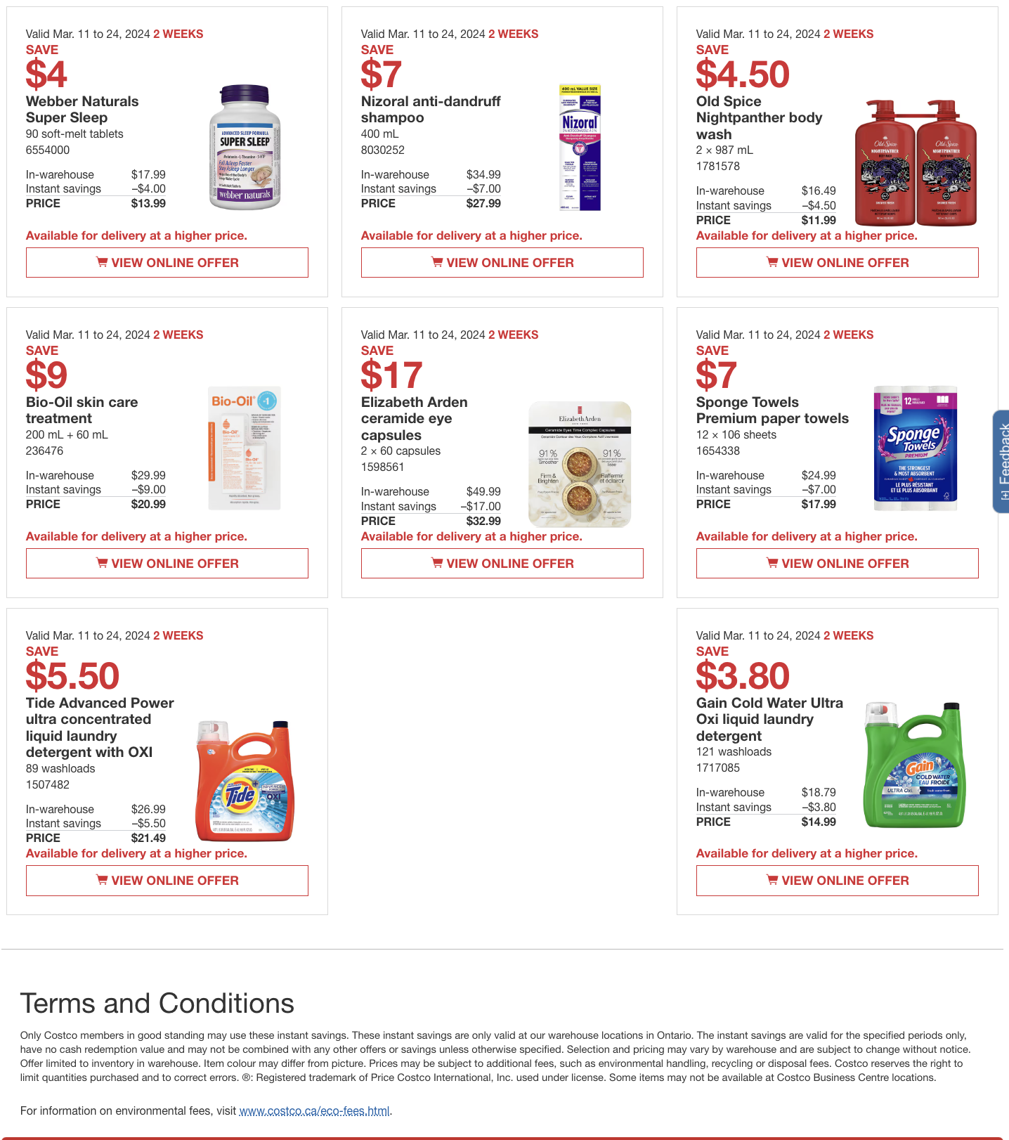 Costco Canada Coupons/Flyers Deals at All Costco Wholesale Warehouses